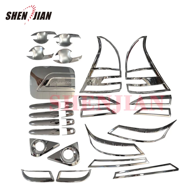 
SHENJIAN FACTORY ABS chrome matte black carbon complete kit full set for avanza 2019 