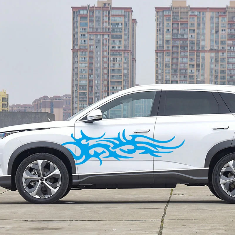 For Universal car DIY Flame Vinyl Decal Kit Waterproof Car and Motorcycle Gas Tank Stickers Universal Car Decals