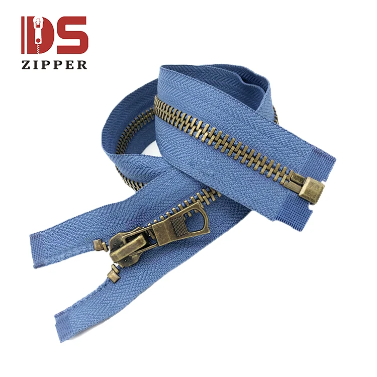 Factory wholesale rose gold brass zipper metal zipper