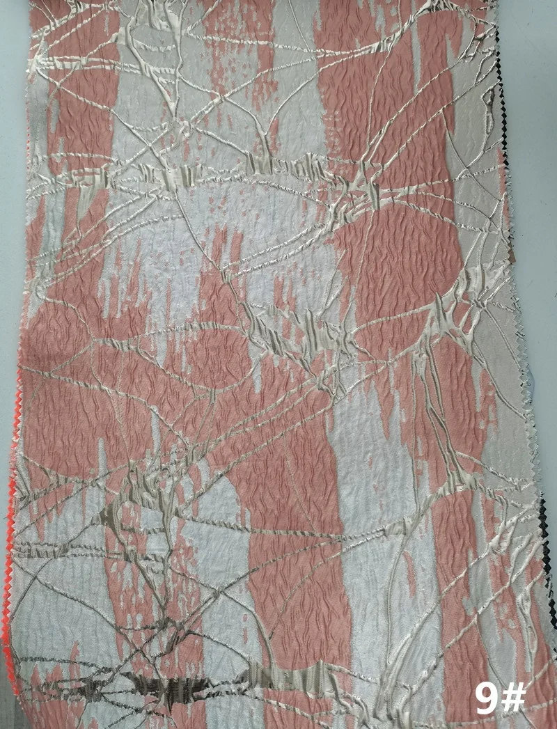 124gsm shiny metallic brocade organza jacquard garment fabric