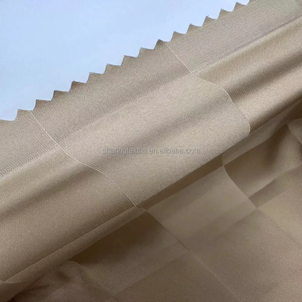 Ripstop Plaid Check Dobby Jacquard Polyester Spandex Imitated Silk Satin Chiffon Fabric For Dress Pajamas Clothing