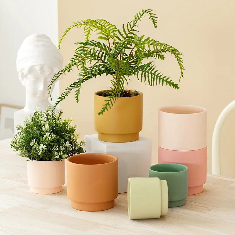 Nordic small ceramic flower pot plant pots for indoor succulent plant pot colorful