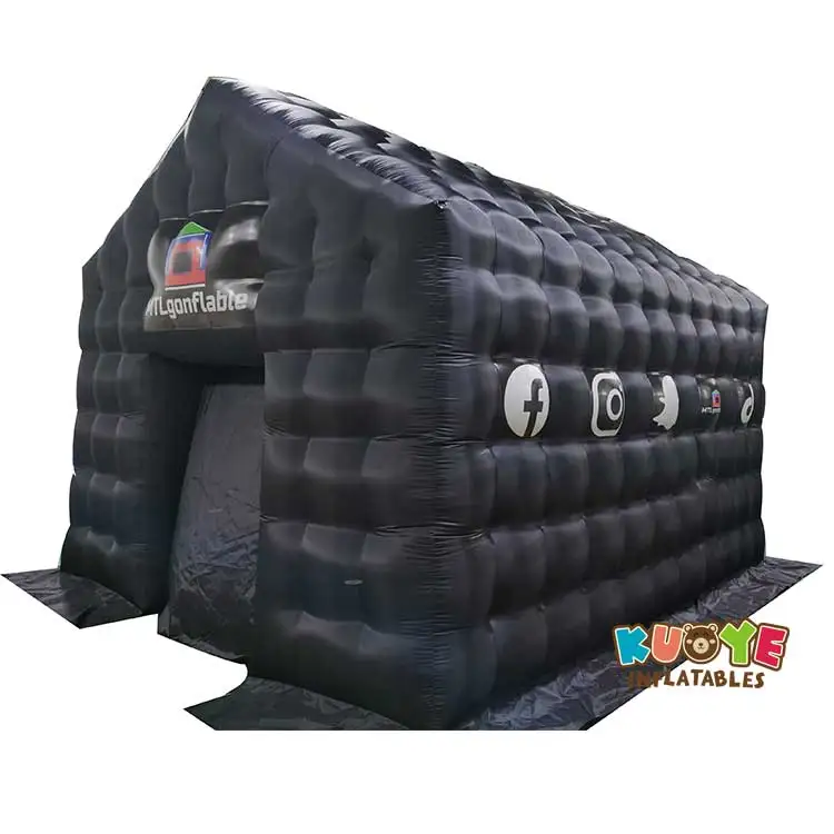 Portable Black  Disco Mobile Party Nightclub Tent Inflatable Large Party Tent House Black LED Light Inflatable Cube