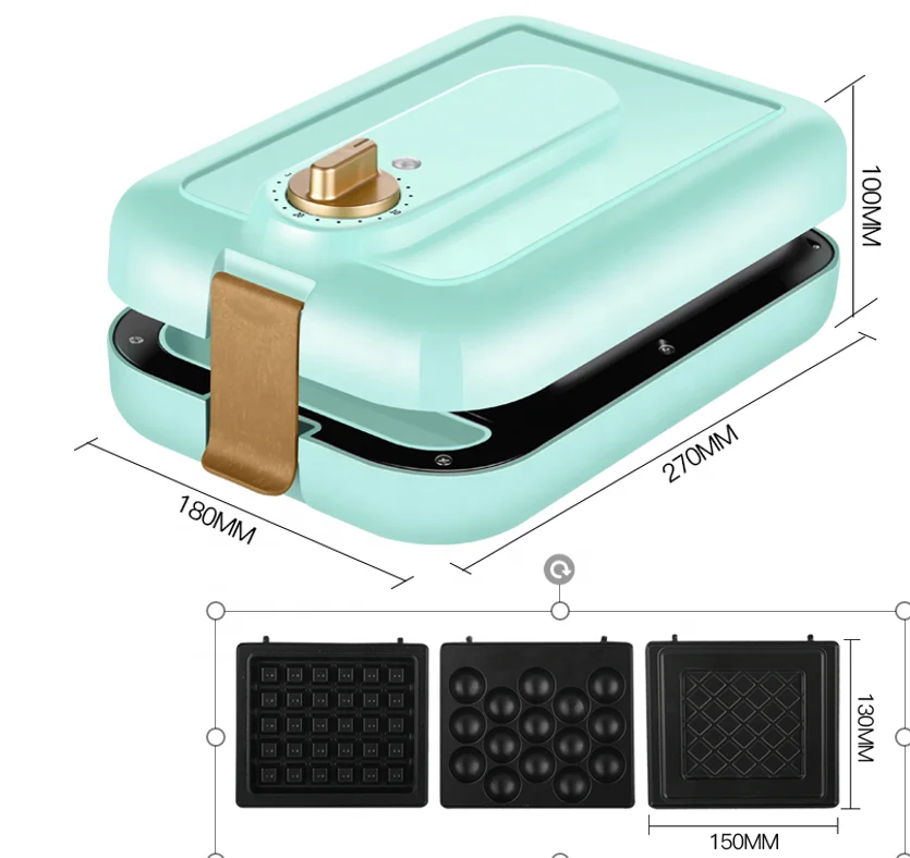 
3 in 1 Configuration, sandwich, waffle an egg plate 