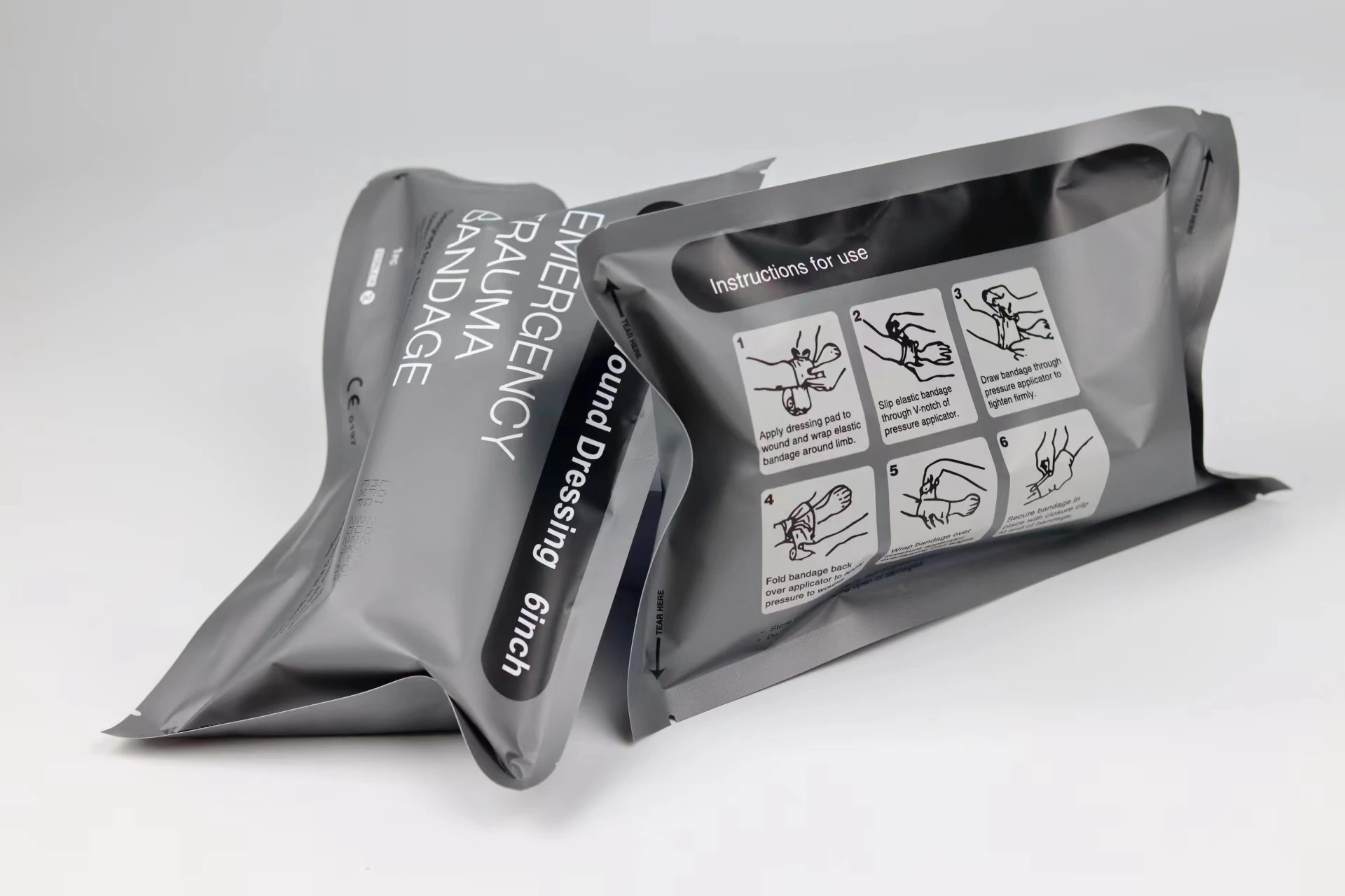 YD612 First Aid Tactical Elastic Emergency Trauma Sterile Medical Compression Adhesive Crepe Orthopedic Roller Israeli Bandage 1