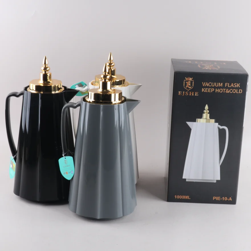 Carafe 1L Glass Inner  Insulated thermos flask keep water cold and hot for 24 hours coffee vacuum stainless steel jug Kettle