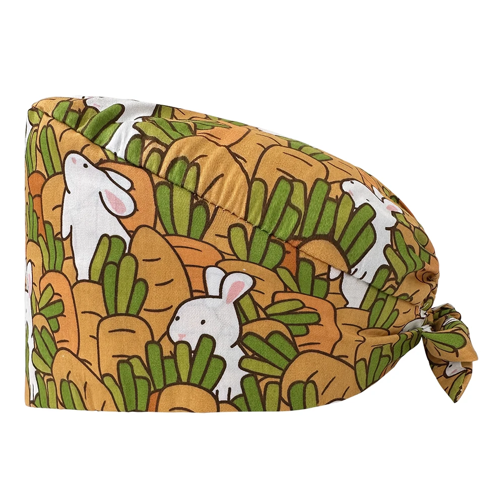 Custom Niaahinn Cotton Men And Womens Scrub Nurse Smile Face Hat Surgery Cap Medical Hat Scrubs Nursing Pet Shop Surgical Hat