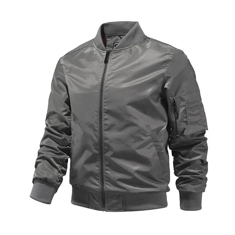 Custom Logo Autumn Mens Pilot MA1 Coat Flight Baseball Jackets Outwear Green Pilot Biker Bomber Jacket