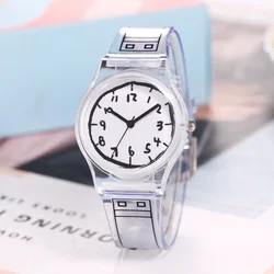 Lovely Colorful Jelly Watches For Birthday Gift  Transparent Plastic Student Young Girl Wristwatch with Cute ins style