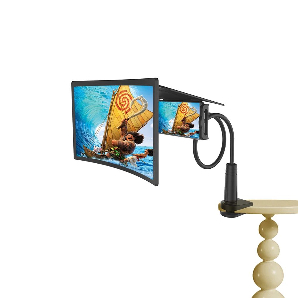 New 12 Inch Mobile Phone Screen Magnifier Lazy Bracket Holder 3D Curved Screen Amplifier For Iphone Smart Phone Screen Enlarger