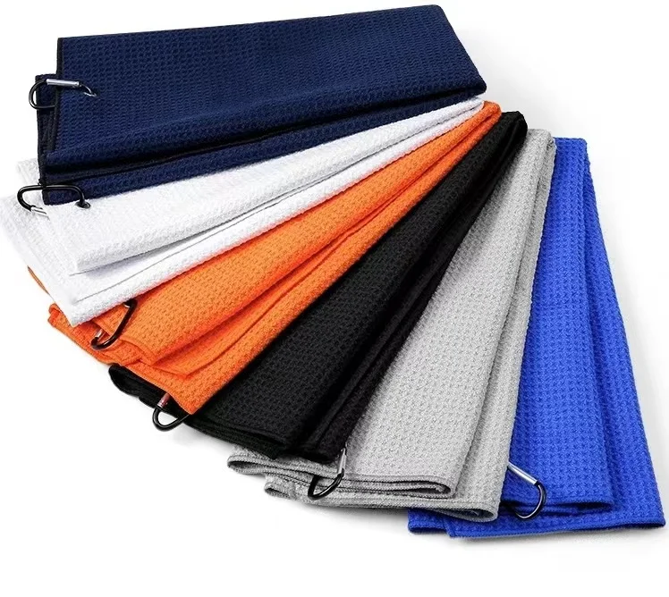 Manufacture Supplier Microfiber Waffle Sports Golf Towels With Custom Logo