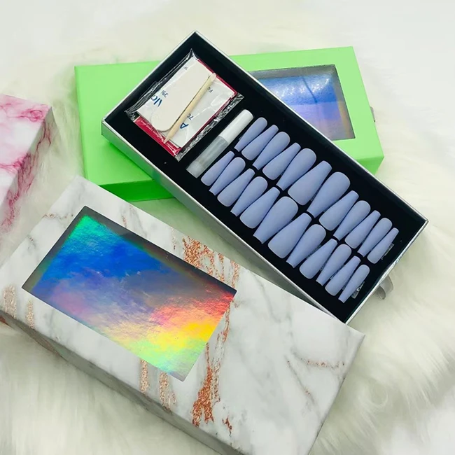 Wholesale Empty Nail Care Box With EVA/Blister Insert False Press on Nails Packaging Boxes