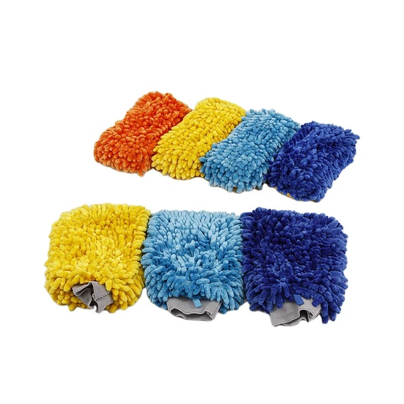 2022 New  Microfiber Chenille  Scratch Free Car Wash Detailing Exterior Interior WASH Mitt Car Cleaning Gloves