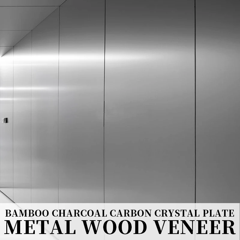 Customized 5mm 8mm thick metal wood veneer carbon large size background cabinets bamboo charcoal wall board
