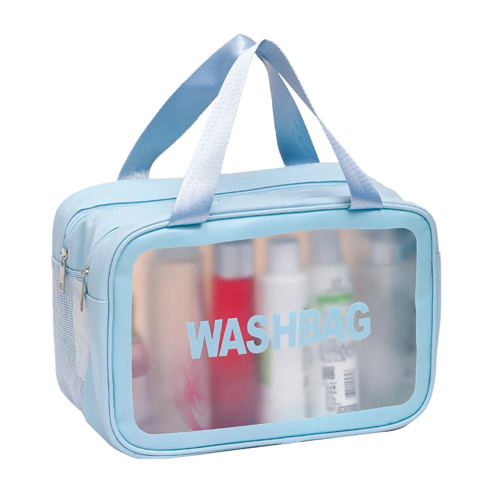 Transparent makeup and toiletries bag, large capacity swimming, fitness, business travel for women