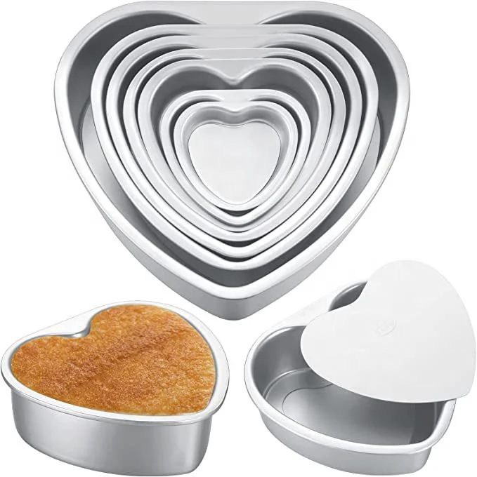 Fancy Baking Mould Cheese Anode 4-Inch 6-Inch 8-Inch Love Heart-Shaped Live Bottom Chiffon Cake Mold