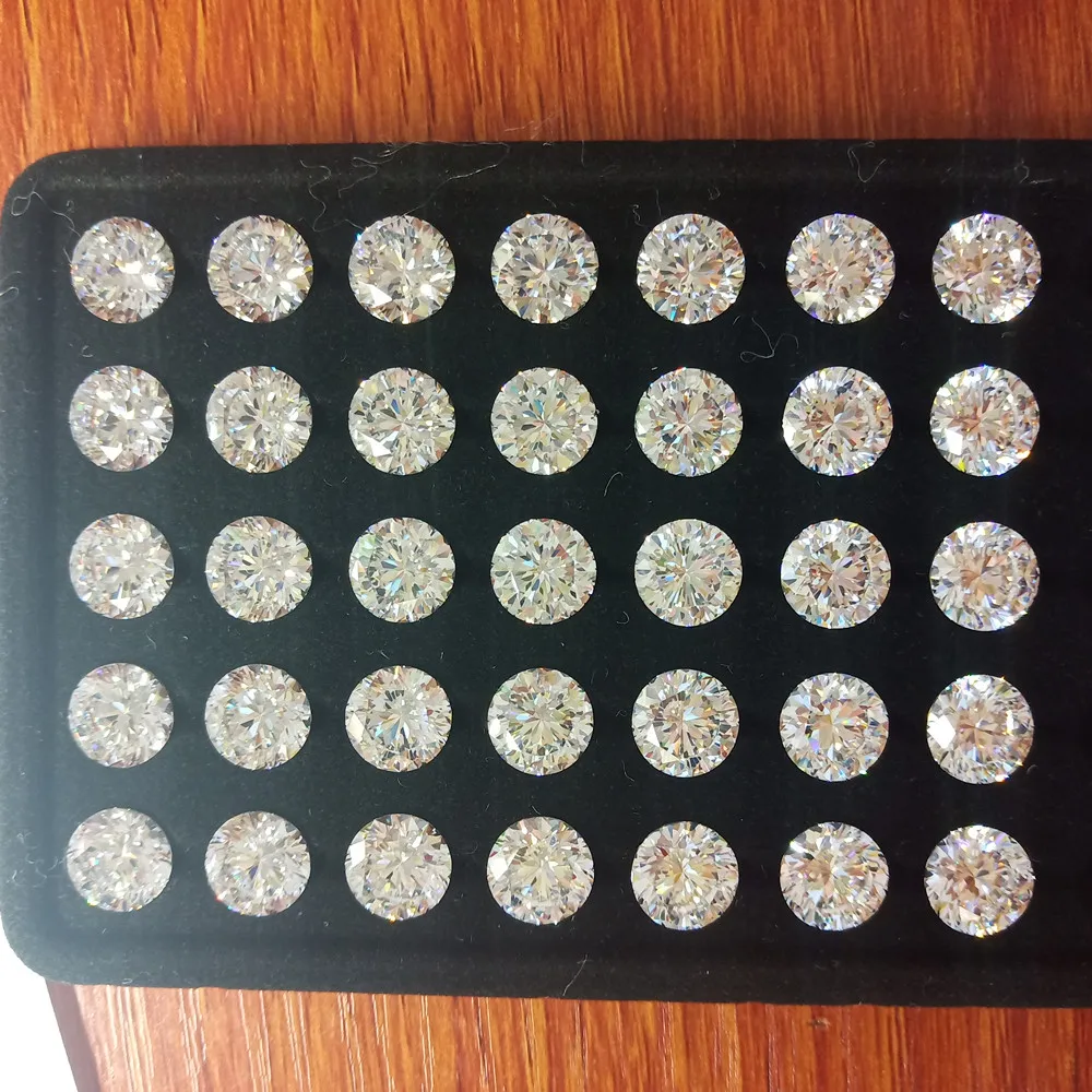 round brilliant cutting nine hearts and onw flower cutting white loose cubic zirconia stones