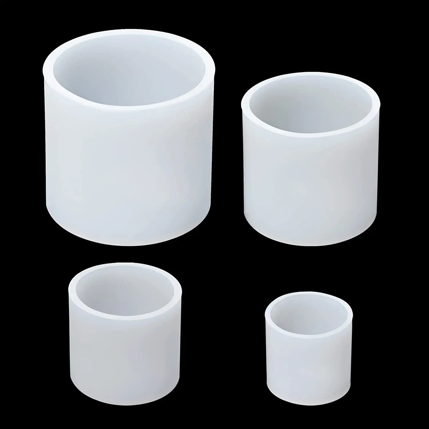 DIY Cylinder White Transparent Silicone Candle Resin Mold For DIY Dried Flowers Casting Candle Jar Mold Candle Mold