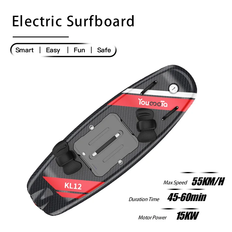 Unisex 55KM/H Carbon Fibre Electric Surfboard Motorized Jet Body Board Waterproof Propeller Hydrofoil  Ocean Water Sports