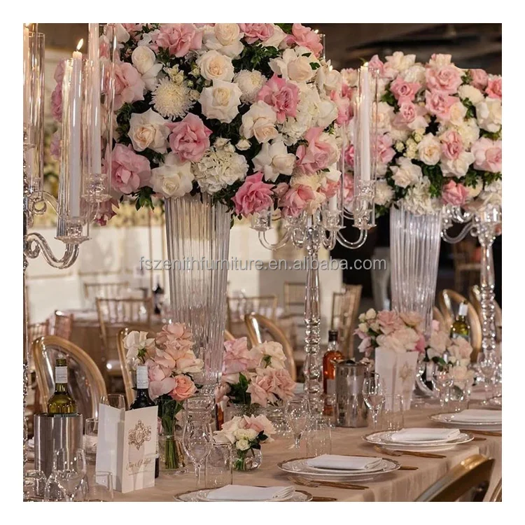 Wedding Centerpiece Decorative Clear Acrylic Flower Vase for Home Decoration