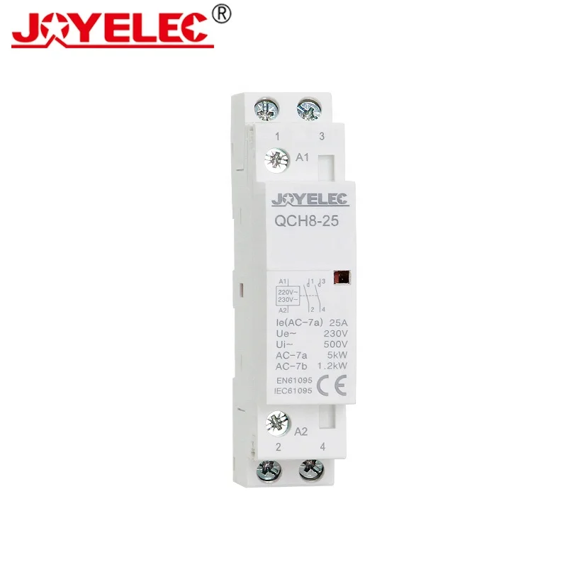 JOYELEC QCH8-25 Din Rail Household Contactor Switch AC 2P 4P 25A 63A 2NO 230V 2NO2NC 230V