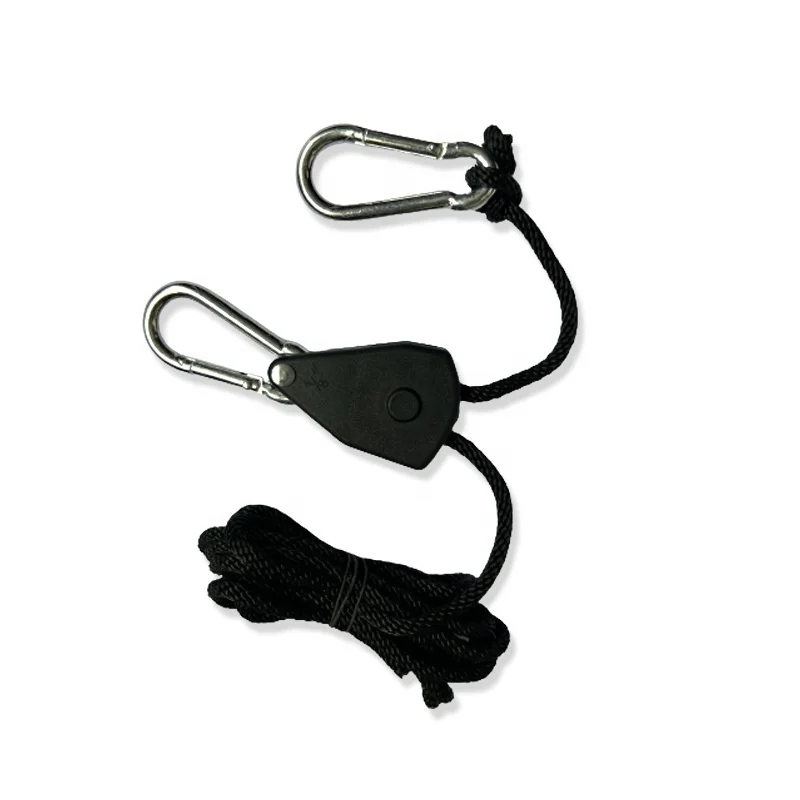 2 Meters Long 68 kgs Weight Capacity 1/8 inch Rope Hanger Metal Internal Gears Ratchets foe Growing Light Fixtures
