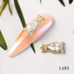 Luxurious Zircon 3D Alloy Jewelry Nailart Artificial Nails Nail art