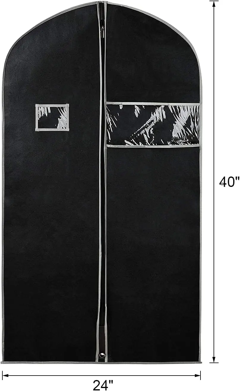 Wholesale Luxury Custom Logo Non-Woven Coat Suit Garment Bags with Zipper Bulk for Clothes Storage Carry Dust Cover