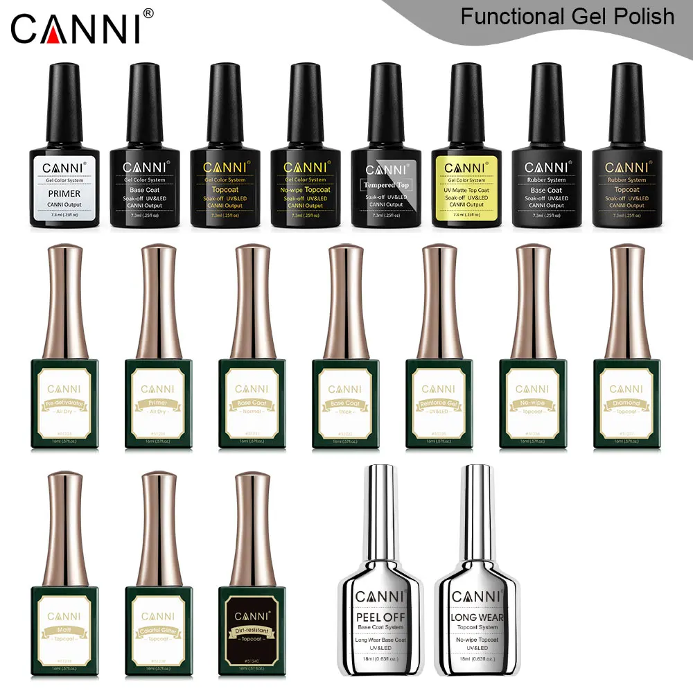 CANNI Nail Art Acrylic Nails Dehydrator Primer Base Reinforce Matt Tempered Diamond Top Coat uv gel nail polish base topcoat