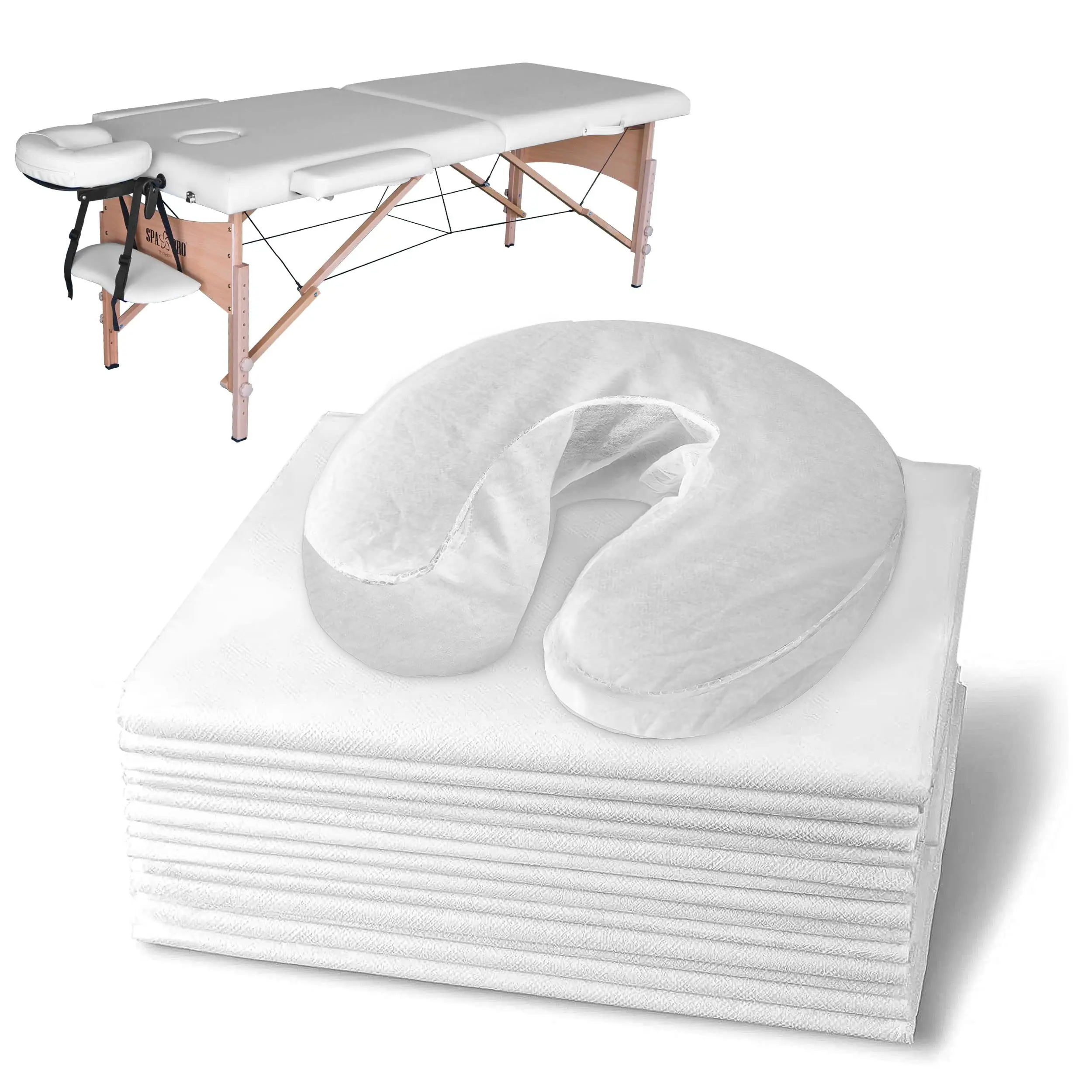 Disposable Fitted Massage Table Sheets Bed Covers Non-Woven Fabric Massage Sheets 82 x 35 inches White