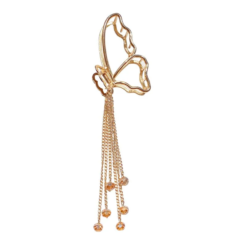 2021 new metal butterfly tassel hair clip girl pearl love pendant shark tooth clip hair clip lace hair accessory