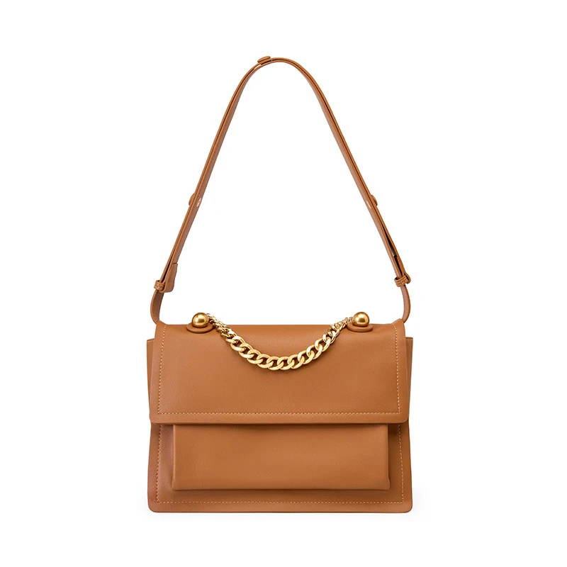 Customized ladies leather handbags genuine leather large capacity daily handbags fashion simple design leather bags