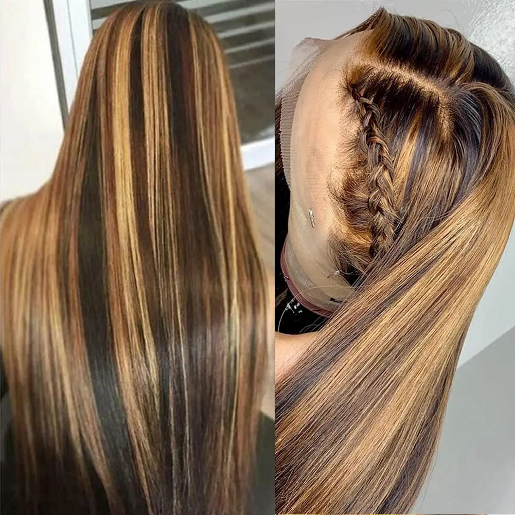 Wholesale Brazilian Virgin Remy Human Hair 13X4&6 Lace Front Highlight Wigs HD Transparent Human Hair Wigs For Black Women