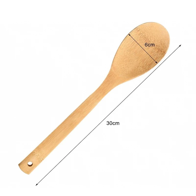 6 Pieces olive wooden kitchen spatula spoon cooking tools wooden spoon set for kitchen