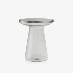 Figure side table designer colored glass round table Brass side table