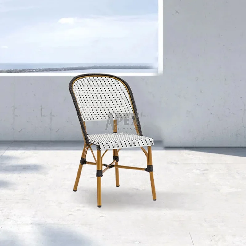 Outdoor customized furniture restaurant rattan wicker weaving Bamboo cafe bistro chairs garden set