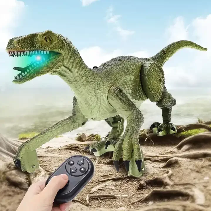 2024 HOT SALE Kids Infrared Remote Control Dinosaur Walking RC Robot Dinosaur with Realistic Sound Walking Dinosaur Velociraptor
