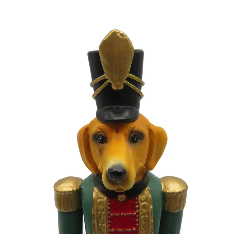 Redeco Customize Design Wholesale Figurine Deer Dog Nutcracker Soldier Resin Nutcracker Statue For Christmas Decoration