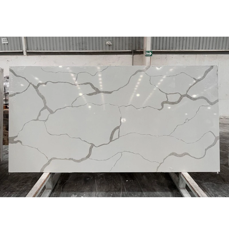 YDSTONE Kitchen Countertop Island Calacatta Gray Quartz Slab Artificial Quartz Stone Slab