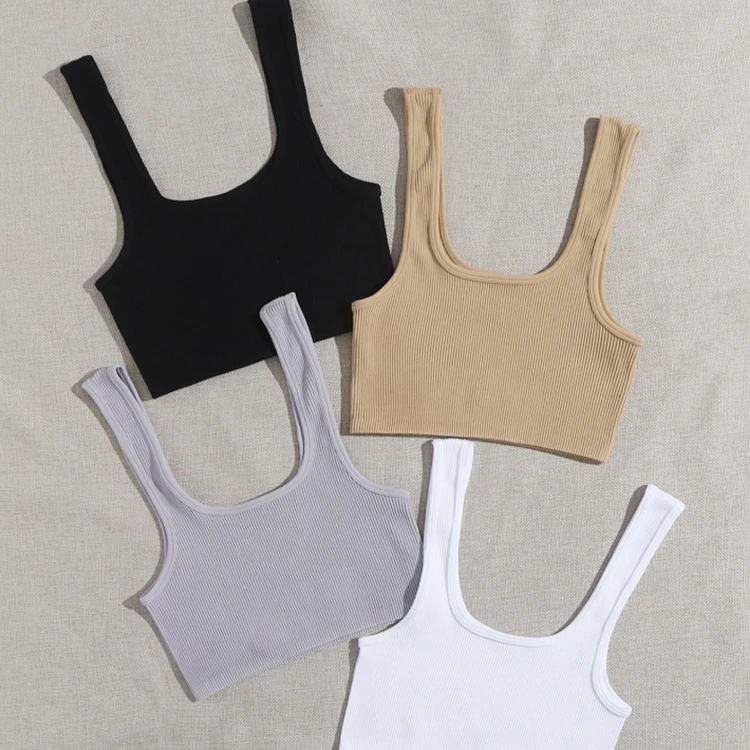 FLW Summer Soft Ribbed Active Wear Seamless Yoga Wear One Piece Workout Clothing Women Sexy Tank Top