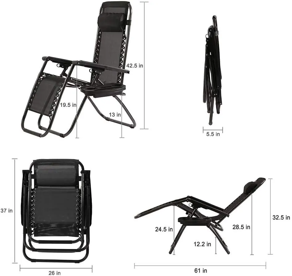 
backrest foldable beach office outdoor leisure adjustable portable folding recliner chair 