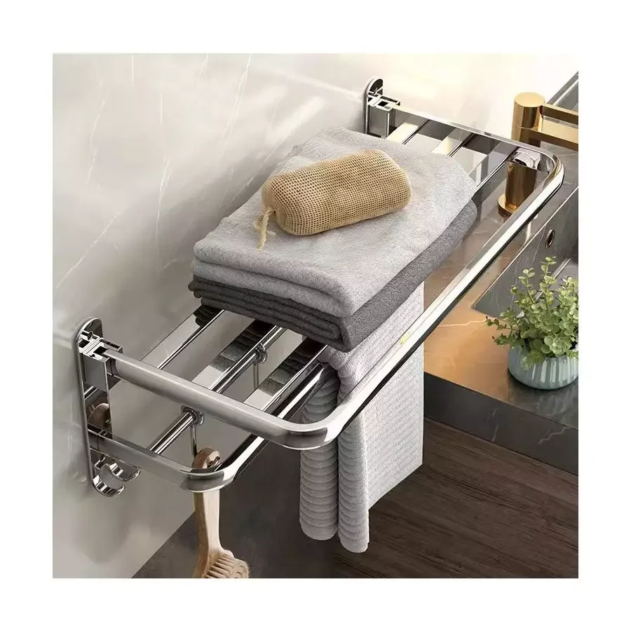 Rack 304 Bathroom Stainless Steel Towel Rack Set Device Rack Wall Hanging Bathroom Hanger