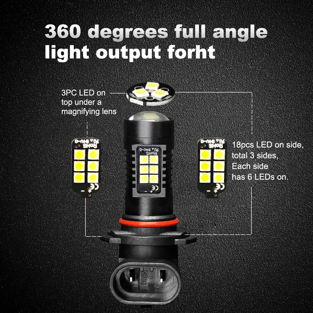 12V 21SMD 3030 Auto Led  H8 H11 H7 9005 HB3 9006 HB4 6000K 3000K Led Driving Lights Car Fog Light Bulbs Lamp