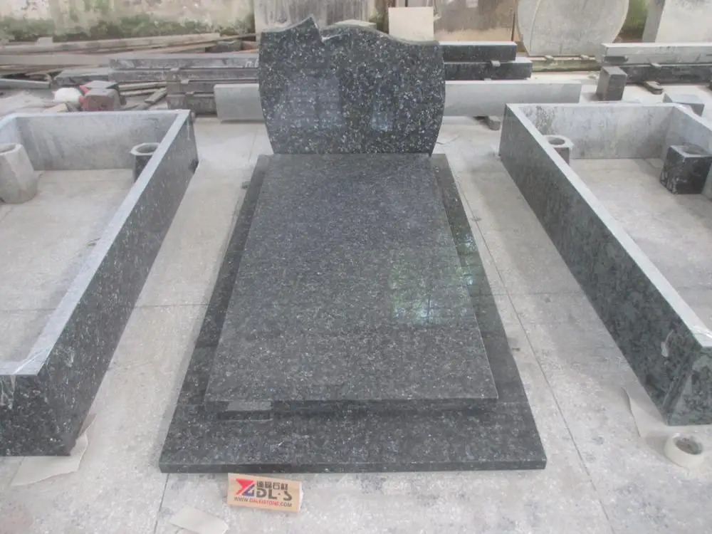 Norway Blue Pearl Granite Upright Headstone Memorial Head Stone For Grave