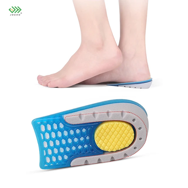 JOGHN Women gel Silicone heel cushion cup height incrase insoles Heel protection non slip foot pad