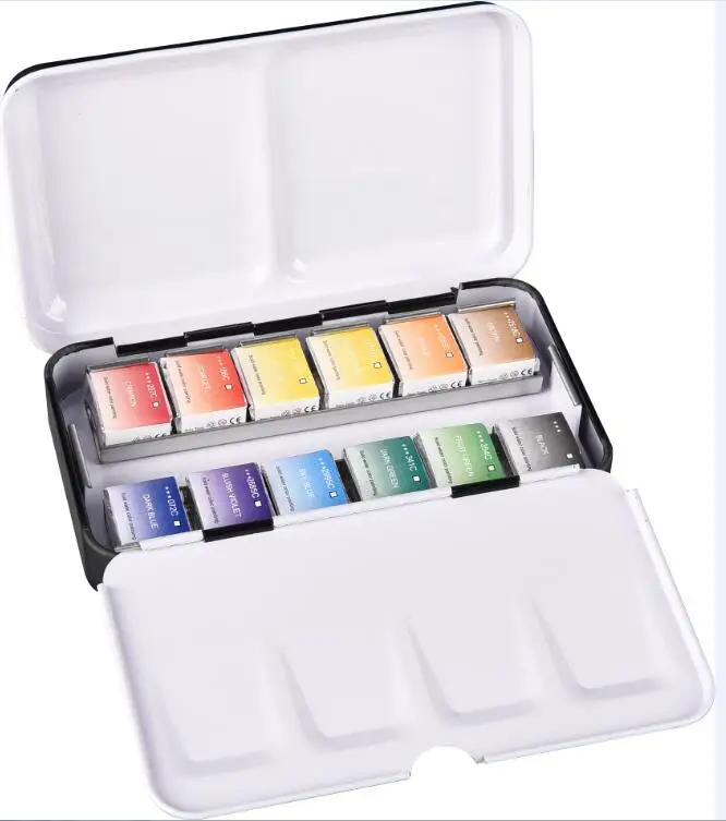 Vibrant Colors  Watercolor Travel Pan Sets Solid Watercolor Tin Palette for Artist