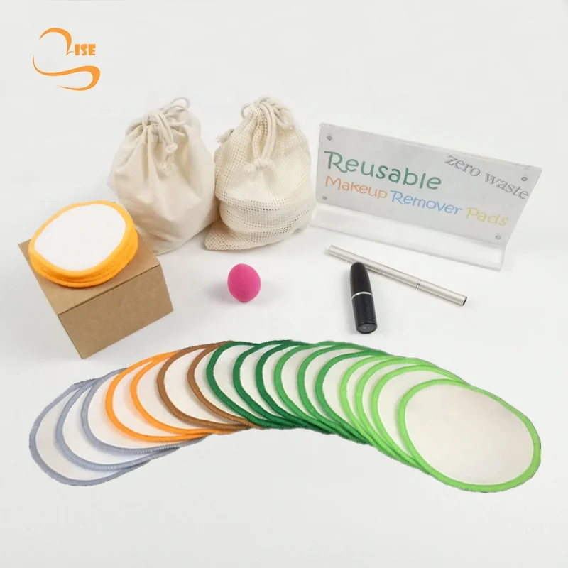 8cm Cotton Seam Round Soft Hemp Cotton Reusable Facial Cleansing Wipes Non-plastic Full Organic Make-up Pads