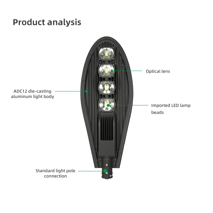 Factory Direct Outdoor LED Road Dimmable Thin 50w 100w 150w 200w Street Light