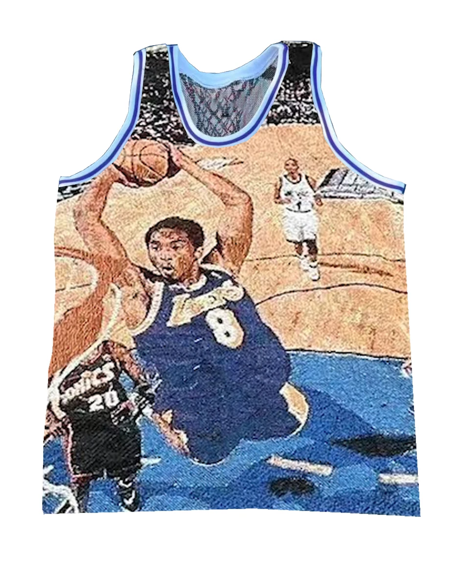 Custom Tapestry Jersey V-Neck Collar Summer Sports Vest Breathable Lightweight Basketball Clothing with Custom Logo Plus Size