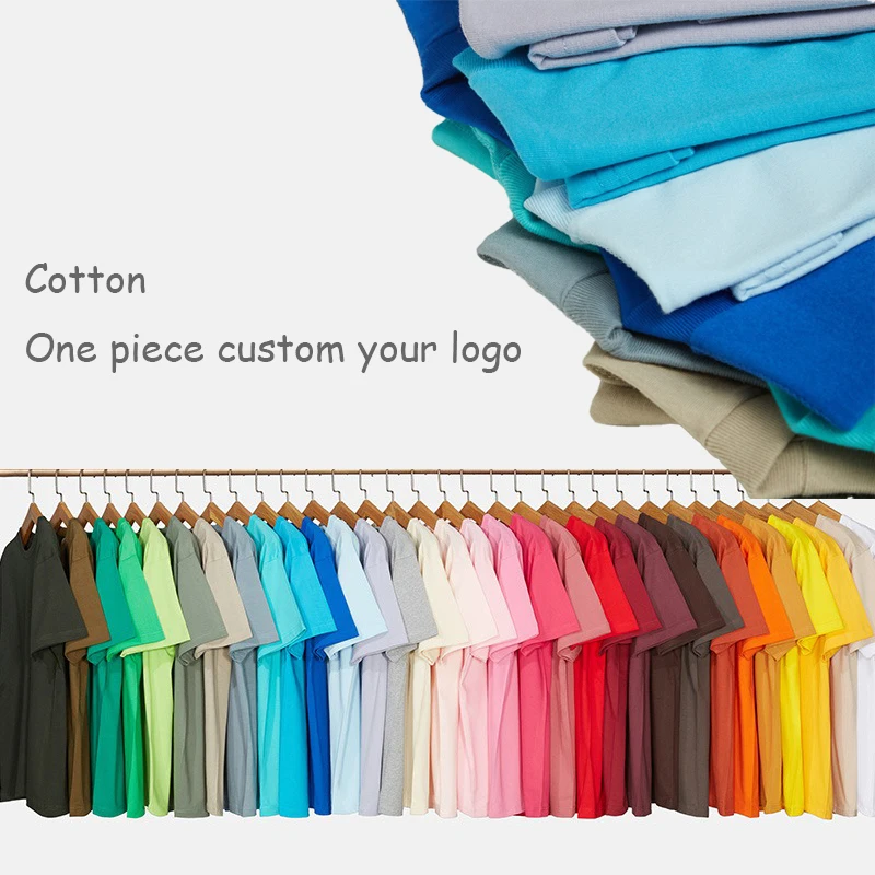 230g Cotton Heavyweight Blank Round Neck Short Sleeve T-shirt Solid Color Pure Cotton Men Women Children T shirt